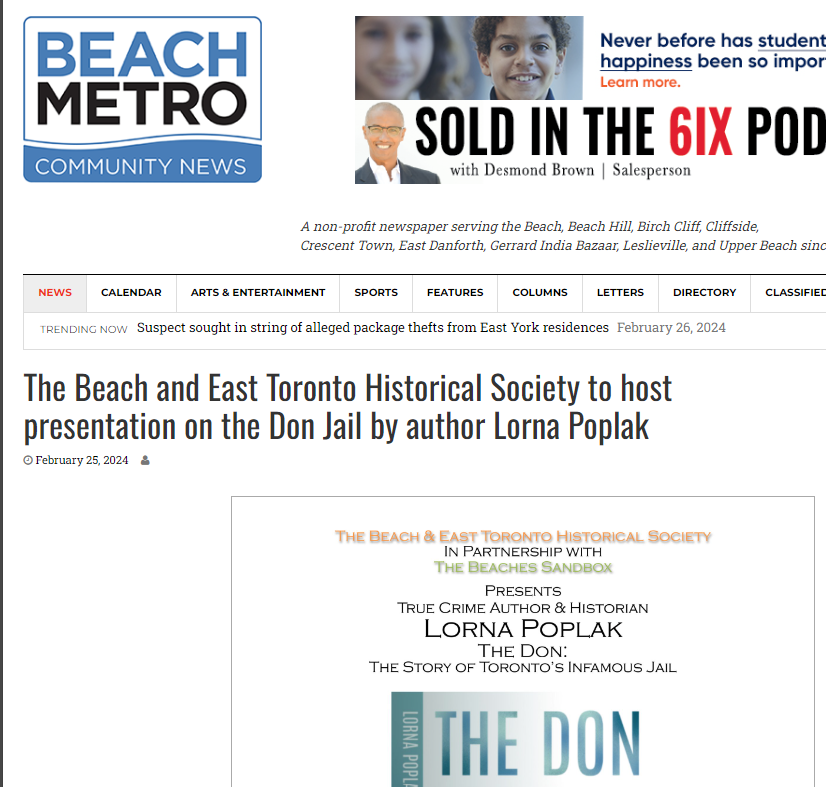 Lorna Poplak - Beach Metro News - The Don